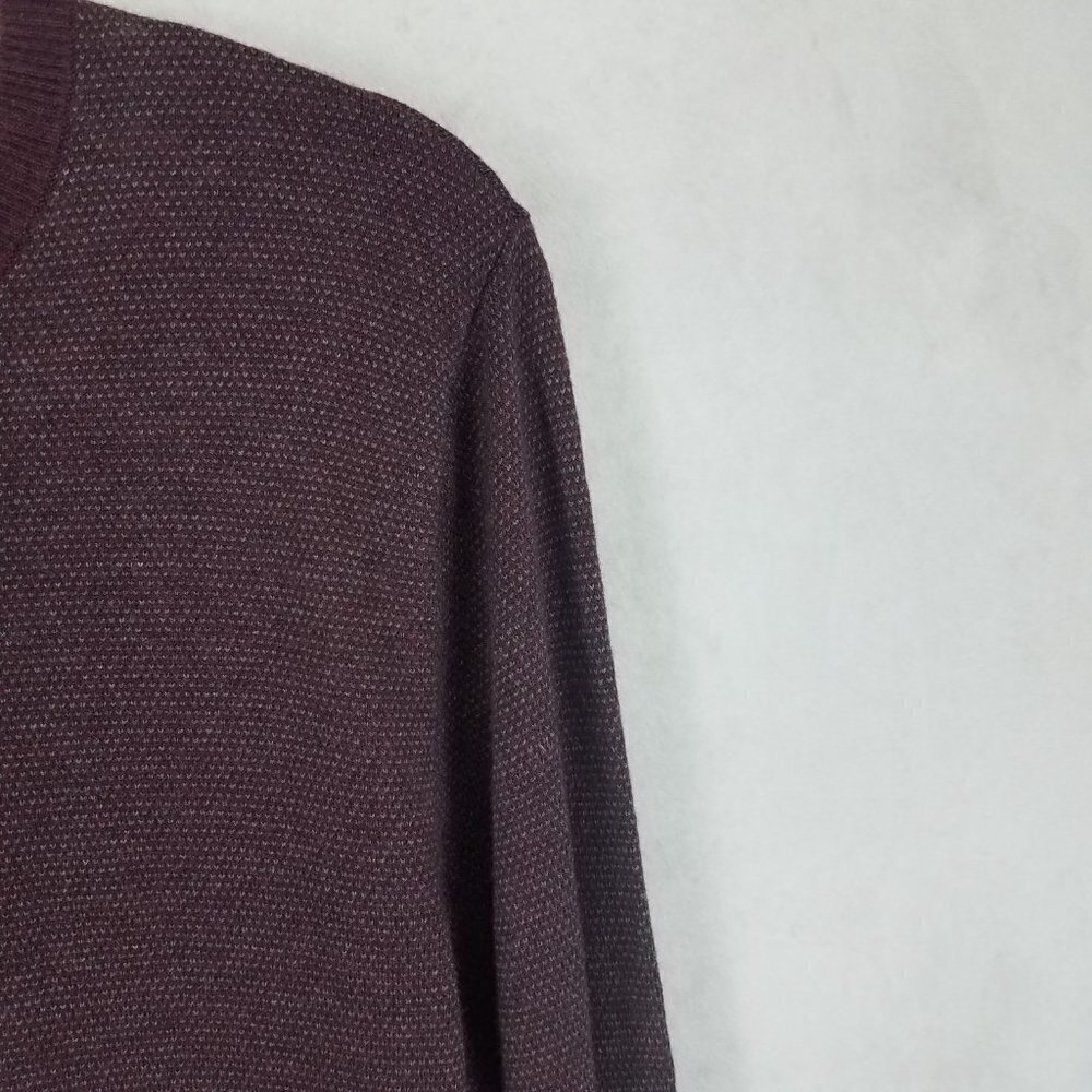 NWT Nordstrom Mens M Crewneck Sweater Pullover Burgundy Wool Casual Office Fall - Picture 4 of 8